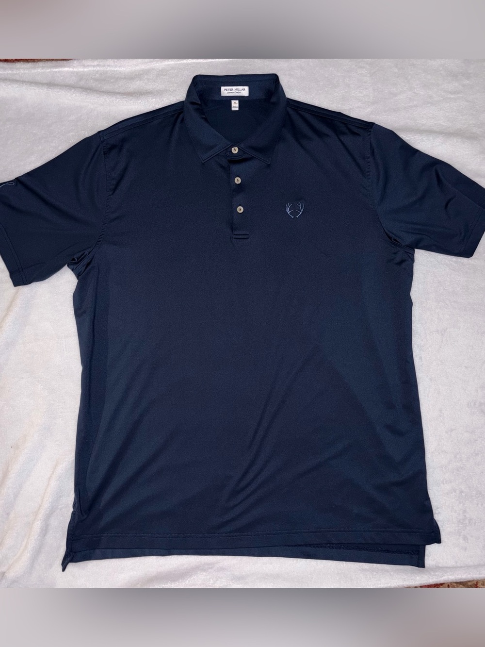 Peter Millar Summer Comfort Polo XL Navy Performance Golf Shirt Men’s EUC